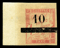 * SENEGAL, Taxe, N°3, 10 Sur 1f Rose Sur Paille Cdf, SUP (signé Scheller/certificat)   Qualité: *   Cote: 580 Euros - Used Stamps