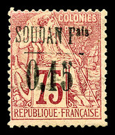 * SOUDAN, N°1, 0,15 Sur 75c Rose, R.R.R, SUPERBE (signé Calves/Scheller/certificat)   Qualité: *   Cote: 5000 Euros - Used Stamps