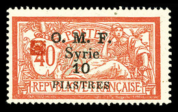 * SYRIE, N°53, 10 Pi Sur 40c Fleuron Rouge. TB   Qualité: *   Cote: 170 Euros - Used Stamps