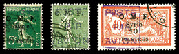 O SYRIE, Poste Aérienne, N°1/3, Les 3 Valeurs TB (signés)   Qualité: O   Cote: 250 Euros - Used Stamps