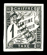 (*) TAHITI, Taxe, N°1, 1c Noir. TB (signé/certificat)   Qualité: (*)   Cote: 470 Euros - Oblitérés