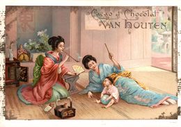 CHROMO GRAND FORMAT CHOCOLAT VAN HOUTEN JAPONNAISE - Van Houten