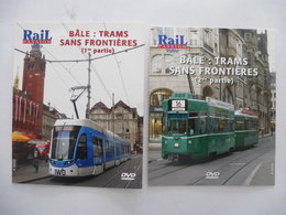 TRAINS : BALE  SUISSE - TRAMS SANS FRONTIERES 'SUISSE - FRANCE  - ALLEMAGNE) LOT 2 DVD - Documentaires