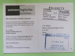 Netherlands 2016 Postcard Amsterdam To Nicaragua - Entomology - Covers & Documents