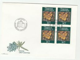 1981 Liechtenstein  FDC Block 4 XANTHORIA PARIENTINA Lichen Medicinal Plant Stamps Cover Medicine Health - Heilpflanzen