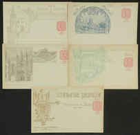 5 PORTUGUESE AFRICA: Postal Cards Of 1898 Of 10Rs.: Set Of 8 Cards With Varied Illustrations, Cancelled To Order, Excell - Africa Portoghese