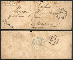 9 GERMANY: Cover (opened On 3 Sides For Display) Sent With Military Free Frank From Bremen To Mayence On 18/NO/1871, Int - Sonstige & Ohne Zuordnung