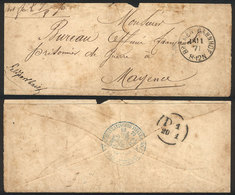 9 GERMANY: Cover (opened On 3 Sides For Display) Sent With Military Free Frank From Bremen To Mayence On 18/NO/1871, Int - Otros & Sin Clasificación