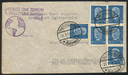 26 GERMANY: Cover Flown By ZEPPELIN, Sent From Friedrichshafen To Rio De Janeiro (Brazil) On 21/MAR/1932, With Special V - Otros & Sin Clasificación