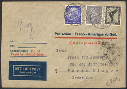 29 GERMANY: Airmail Cover Sent From Frankfurt To Brazil On 19/MAY/1933 Franked With 3.45Mk. By Air France, With Transit  - Otros & Sin Clasificación