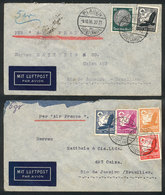 36 GERMANY: 2 Airmail Covers Sent From Plauen To Rio De Janeiro ""vía AIR FRANCE"" On 9/OC/1936 And 5/FE/1937, Both Fran - Other & Unclassified