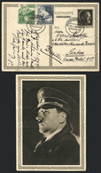 46 GERMANY: Postal Card Illustrated On Back: Hitler With Cap"", Sent From Magdeburg To Santos (Brazil) On 15/AP/1939, Wi - Altri & Non Classificati