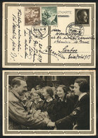 48 GERMANY: Postal Card Illustrated On Back: Hitler Greeting Nazi Women"", Sent From Magdeburg To Santos (Brazil) On 20/ - Sonstige & Ohne Zuordnung