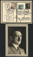 49 GERMANY: Postal Card Illustrated On Back: Portrait Of Hitler"", Sent From Magdeburg To Santos (Brazil) On 20/AP/1939, - Andere & Zonder Classificatie