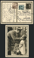 51 GERMANY: Postal Card Illustrated On Back: Hitler Greeting A Girl"", Sent From Magdeburg To Santos (Brazil) On 22/AP/1 - Sonstige & Ohne Zuordnung