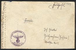 55 GERMANY: Interesting FELDPOST Cover Of World War II, With Violet Nazi Mark - Otros & Sin Clasificación