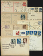 57 GERMANY: 7 Covers, Cards Etc. Used Between 1945 And 1955, Interesting, Fine Quality! - Other & Unclassified