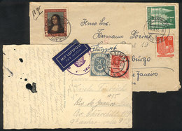 61 GERMANY: Cover And Postcard Sent To Rio De Janeiro In 1952 And 1953 With Handsome Postages! - Sonstige & Ohne Zuordnung