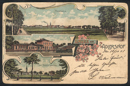 67 GERMANY: ADLERSHOF: Souvenir PC With Various Views Of The City, Used In 1901, Minor Defects - Leipzig