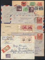 74 GERMANY - BERLIN: 6 Covers Sent To Brazil Between 1949 And 1959 With Nice Postages, Some With Small Stain Spots, High - Cartas & Documentos