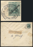77 GERMANY - LEVANT: 5Pg. Stationery Envelope Surcharged 5c., Sent As Printed Matter To Germany On 29/JUN/1911 With JERU - Other & Unclassified