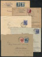 78 GERMANY - SOVIET OCCUPATION: 3 Covers + 2 Cards Sent To Brazil Between 1948 And 1951, Interesting Postages, High Mich - Bezetting 1938-45