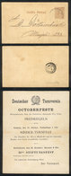 89 ARGENTINA: 2c. Lettercard Used In Buenos Aires On 8/OC/1890, With A German Impression Inside, Very Attractive! - Autres & Non Classés