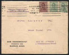 90 ARGENTINA: Cover Sent From Buenos Aires To Rio De Janeiro On 22/OC/1919 With Nice Postage Of 10c., VF Quality! - Sonstige & Ohne Zuordnung