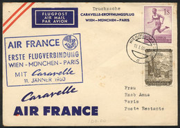 105 AUSTRIA: 11/JA/1960 Air France First Flight Wien - Paris. - Otros & Sin Clasificación