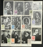 109 BELGIUM: Sc.435/445 + B514, 1952 UPU Congress, Complete Set Of 12 Values On 12 Maximum Cards, Catalog Value Of The U - Andere & Zonder Classificatie