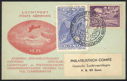 117 BELGIUM: Special Card Of SEP/1946 With Interesting Cinderella And Postmark, Topic AVIATION, VF Quality! - Altri & Non Classificati