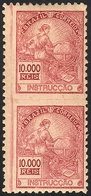 127 BRAZIL: Sc.285 (RHM.292), Beautiful Vertical Pair IMPERFORATE BETWEEN, Very Fine Quality, Rare! - Andere & Zonder Classificatie