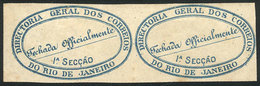 143 BRAZIL: Label Used By The Post To Seal Correspondence Received With Tears Or Damaged, Pair, Mint Original Gum, VF Qu - Other & Unclassified