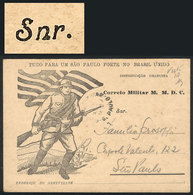 148 BRAZIL: Sao Paulo & Mato Grosso Constitutionalist Campaign: RHM.BPR-4A Card, With Variety "S" Of "Snr." With Ornamen - Entiers Postaux