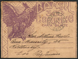 158 BRAZIL: RHM.CB-99, Lettercard Used On 30/JUN/1936, VF Quality, Catalog Value 300Rs. - Interi Postali