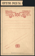 160 BRAZIL: RHM.CB-97, Mint Lettercard, Unfolded, With Inscription On Reverse: Custo Desta Carta 100 Rs - Lei N.537 De 1 - Interi Postali