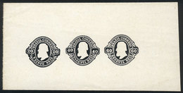 162 BRAZIL: Die Proofs Of Values Of 20, 40 And 60Rs. For Wrappers Printed In February 1889 (RHM.CT-1/3), In Black On Gla - Interi Postali
