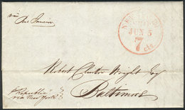 182 BRAZIL: Very Long Entire Letter Dated Bahia (Brazil) 1/AP/1846, Sent To Baltimore (USA) Via "Rio De Janeiro" And "p/ - Altri & Non Classificati