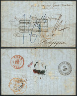187 BRAZIL: Entire Letter Sent From Pernambuco To BELGIUM On 21/AU/1855 Via Steamship "Great Western", On Reverse With S - Altri & Non Classificati