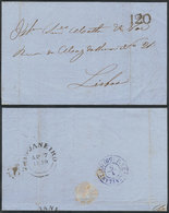 191 BRAZIL: Entire Letter Sent From Rio De Janeiro To Lisboa On 7/AP/1858 Via British Mail, Excellent Quality! - Andere & Zonder Classificatie