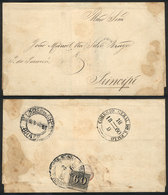 192 BRAZIL: Folded Cover Franked On Reverse With 60Rs. (Sc.24), Sent From Rio To Principe On 3/SE/1860, Very Nice! - Otros & Sin Clasificación
