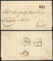 193 BRAZIL: 20/MAY/1861 CAMATÁ? - Porto: Entire Letter With Various Markings On Front And Reverse, Excellent Quality! - Other & Unclassified