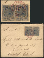 210 BRAZIL: Cover Franked With 100Rs. Sent To Rio On 5/OC/1896, With Interesting RED Postmark Of CACHOEIRO DE ITAPEMIRIM - Altri & Non Classificati