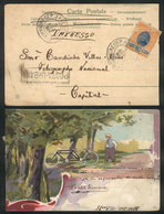224 BRAZIL: Nice Postcard (double Bicycle) Used In Rio On 2/AU/1904 Franked With 20Rs., And Rectangular POSTA URBANA Mar - Altri & Non Classificati
