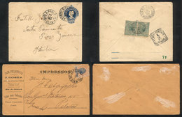 228 BRAZIL: 2 Covers Used In 1906 And 1907 With Nice Postages, VF! - Autres & Non Classés