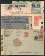230 BRAZIL: CENSORED COVERS: 6 Covers Used Between 1906 And 1942, With Interesting Censor Marks And Labels Of Brazil And - Altri & Non Classificati