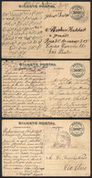 232 BRAZIL: 3 Postal Cards Of 50Rs. Illustrated On Back, Posted In 1908, 2 With Violet "NAO RECLAMADA" And "REFUGO" Mark - Altri & Non Classificati