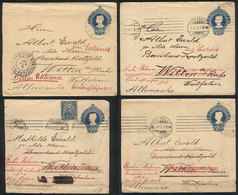 243 BRAZIL: 4 Stationery Covers Of 200Rs., One Uprated (+200Rs.), Sent From Sao Paulo To Germany Between 1912 And 1914,  - Altri & Non Classificati