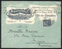 246 BRAZIL: Commercial Cover With Corner Card Of "Granado Steam Pharmaceutical Lab", Sent From Rio To France On 18/NO/19 - Altri & Non Classificati