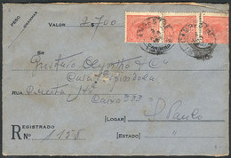 258 BRAZIL: Cover With Declared Value And Franked With 300Rs. (Sc.204 X3), Sent From Campestre To Sao Paulo On 3/AU/1919 - Andere & Zonder Classificatie